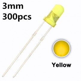 300PC/Box 3mm LED Light Assorted Diode Round Component Yellow Lamp Kit Emitting