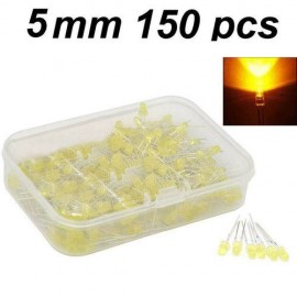150pcs 2Pin 5mm Yellow LED Light Emitting Diode Assorted Kit DIY Set with Box