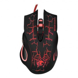Crack Pattern Game Wired Mouse Design Gaming Mice Black