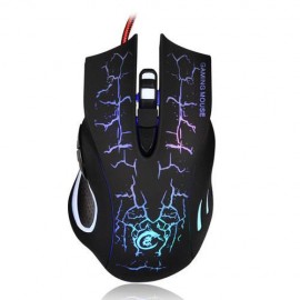 Crack Pattern Game Wired Mouse Design Gaming Mice Black